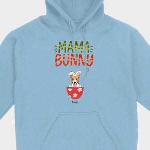 “Mama Bunny” Hoodie with Cute Dog Print – Comfy Pullover for Dog Lovers - 89Prints