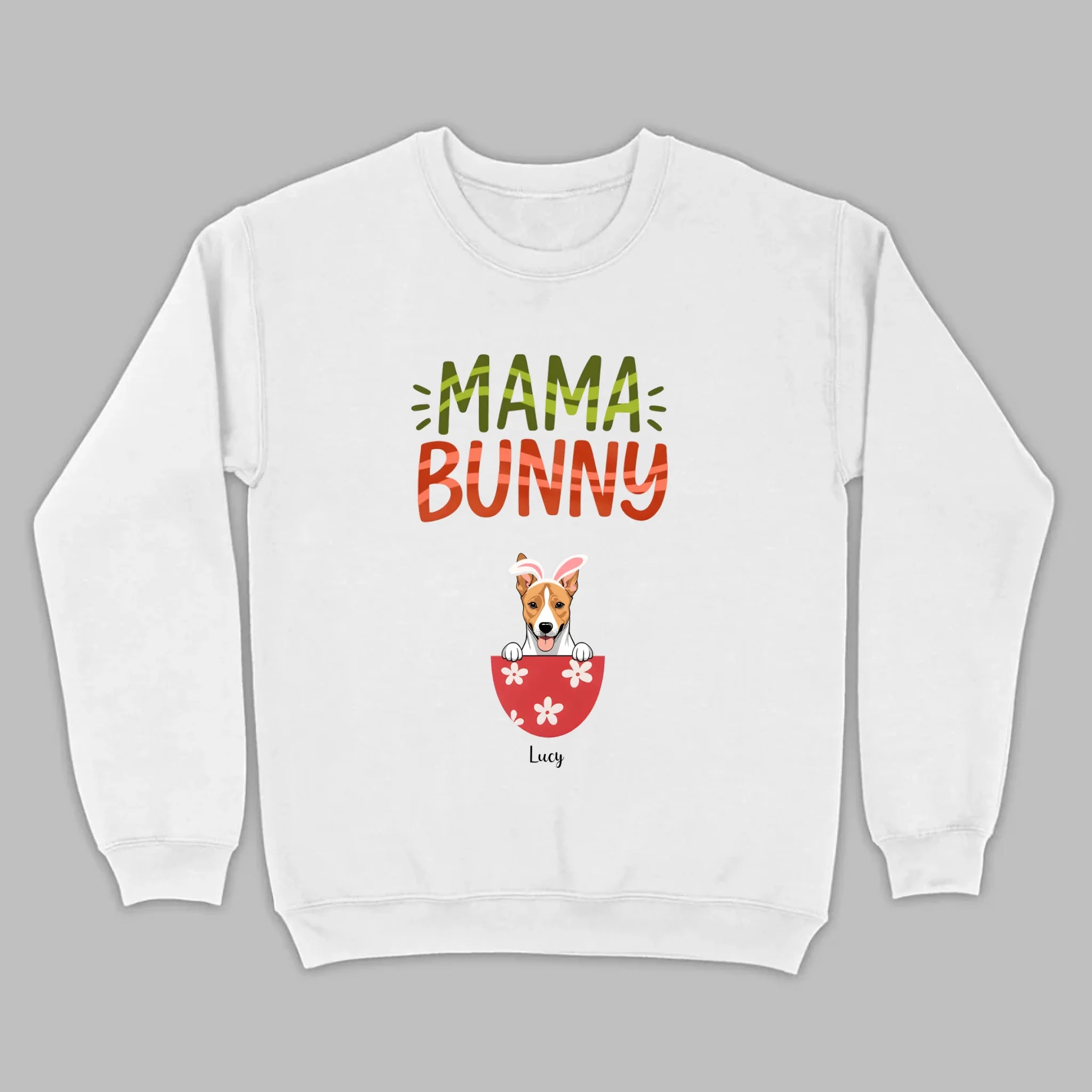 “Mama Bunny” Hoodie with Cute Dog Print – Comfy Pullover for Dog Lovers - 89Prints