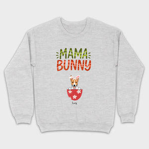“Mama Bunny” Hoodie with Cute Dog Print – Comfy Pullover for Dog Lovers - 89Prints