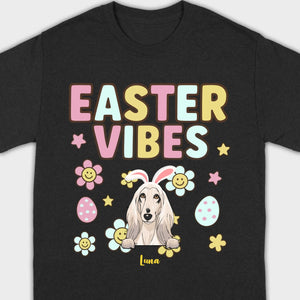 Custom Dog T-Shirt – Easter Vibes Graphic with Pet Name - 89Prints