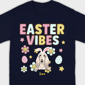 Custom Dog T-Shirt – Easter Vibes Graphic with Pet Name - 89Prints