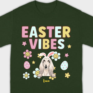 Custom Dog T-Shirt – Easter Vibes Graphic with Pet Name - 89Prints