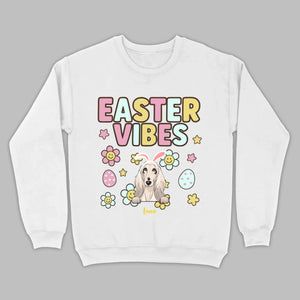 Custom Dog T-Shirt – Easter Vibes Graphic with Pet Name - 89Prints