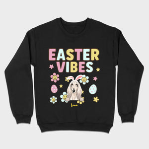 Custom Dog T-Shirt – Easter Vibes Graphic with Pet Name - 89Prints