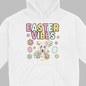 Custom Dog T-Shirt – Easter Vibes Graphic with Pet Name - 89Prints