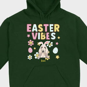 Custom Dog T-Shirt – Easter Vibes Graphic with Pet Name - 89Prints