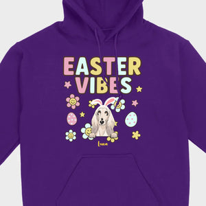 Custom Dog T-Shirt – Easter Vibes Graphic with Pet Name - 89Prints