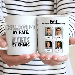 Retirement Mug Gift “Colleagues by Fate, Friends by Chaos” Wishing Happiness and Joy - 89Prints