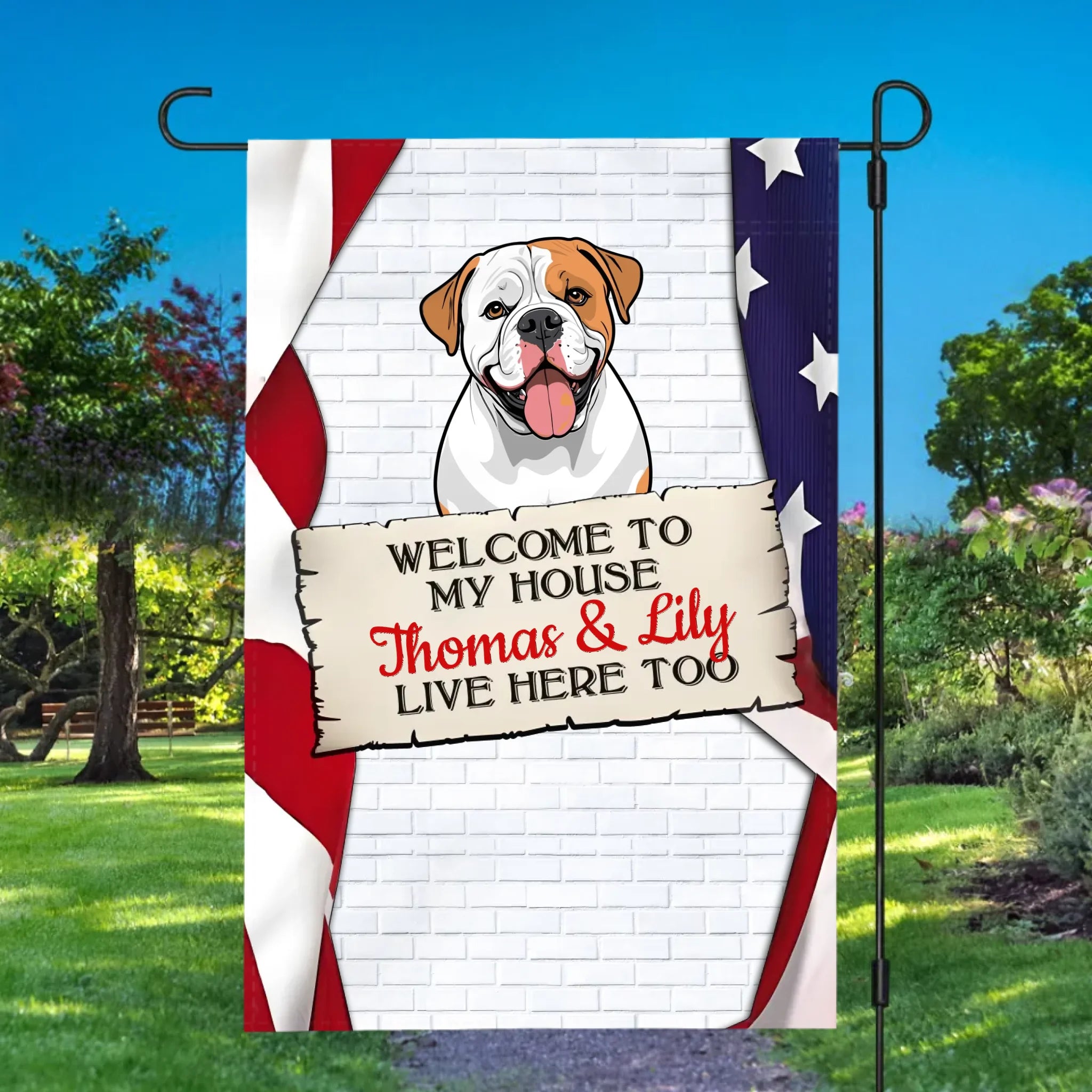 Personalized Dog Flag – Welcome Sign with Custom Dog Icons & Names | 89Prints