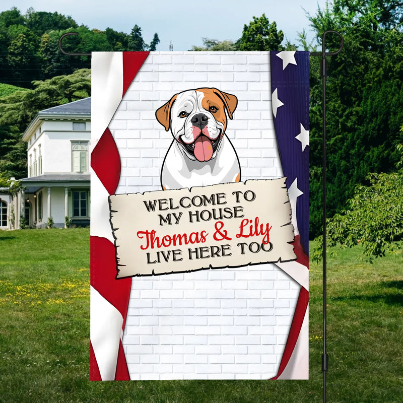 Personalized Dog Flag – Welcome Sign with Custom Dog Icons & Names | 89Prints
