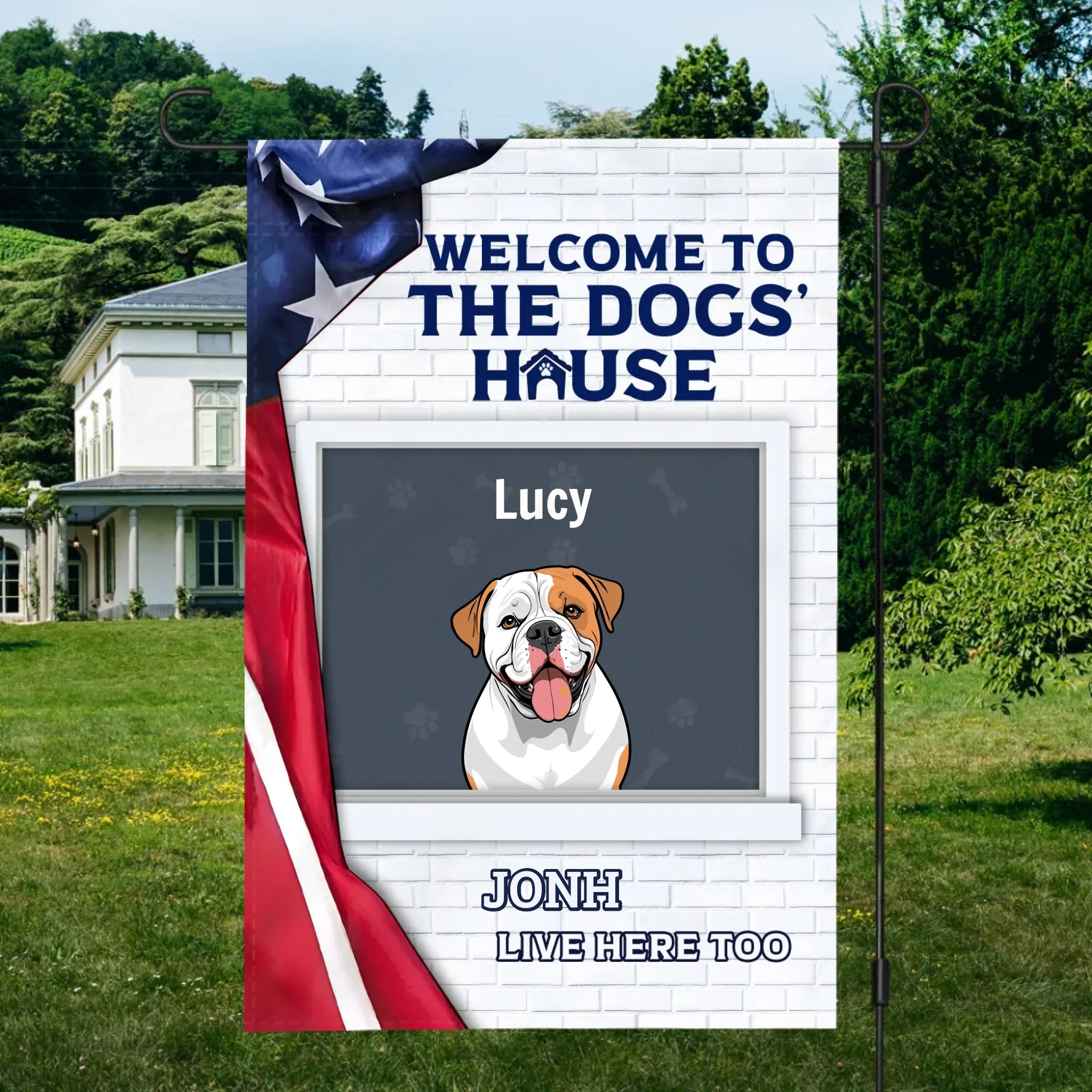 Welcome to the Dogs’ Haus Flag – Personalized Icons & Names by 89Prints