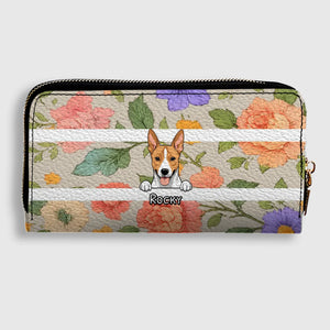 The Chic Floral Print Personalized Pet Wallet - Spring Custom Gift for Her - 89Prints