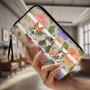 The Chic Floral Print Personalized Pet Wallet - Spring Custom Gift for Her - 89Prints