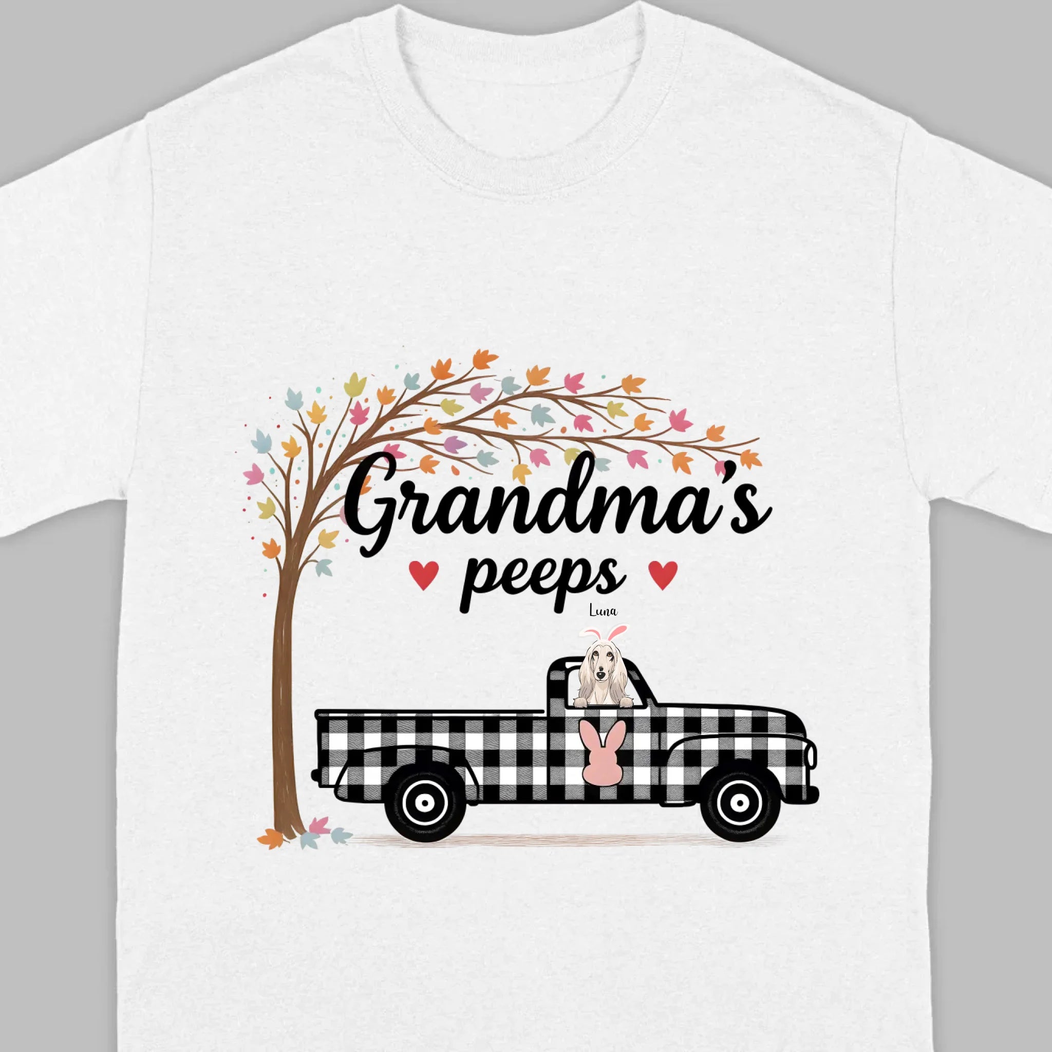Personalized “Grandma’s Peeps” T-Shirt – A Meaningful Gift for Dog-Loving Grandmas - 89Prints
