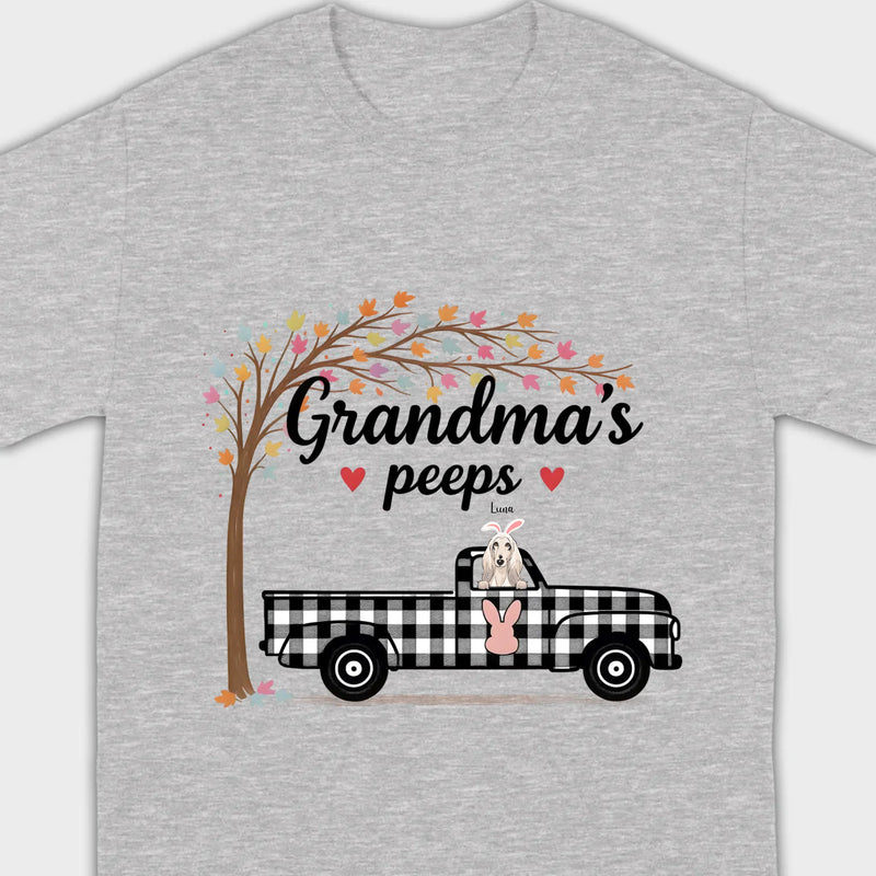 Personalized “Grandma’s Peeps” T-Shirt – A Meaningful Gift for Dog-Loving Grandmas - 89Prints