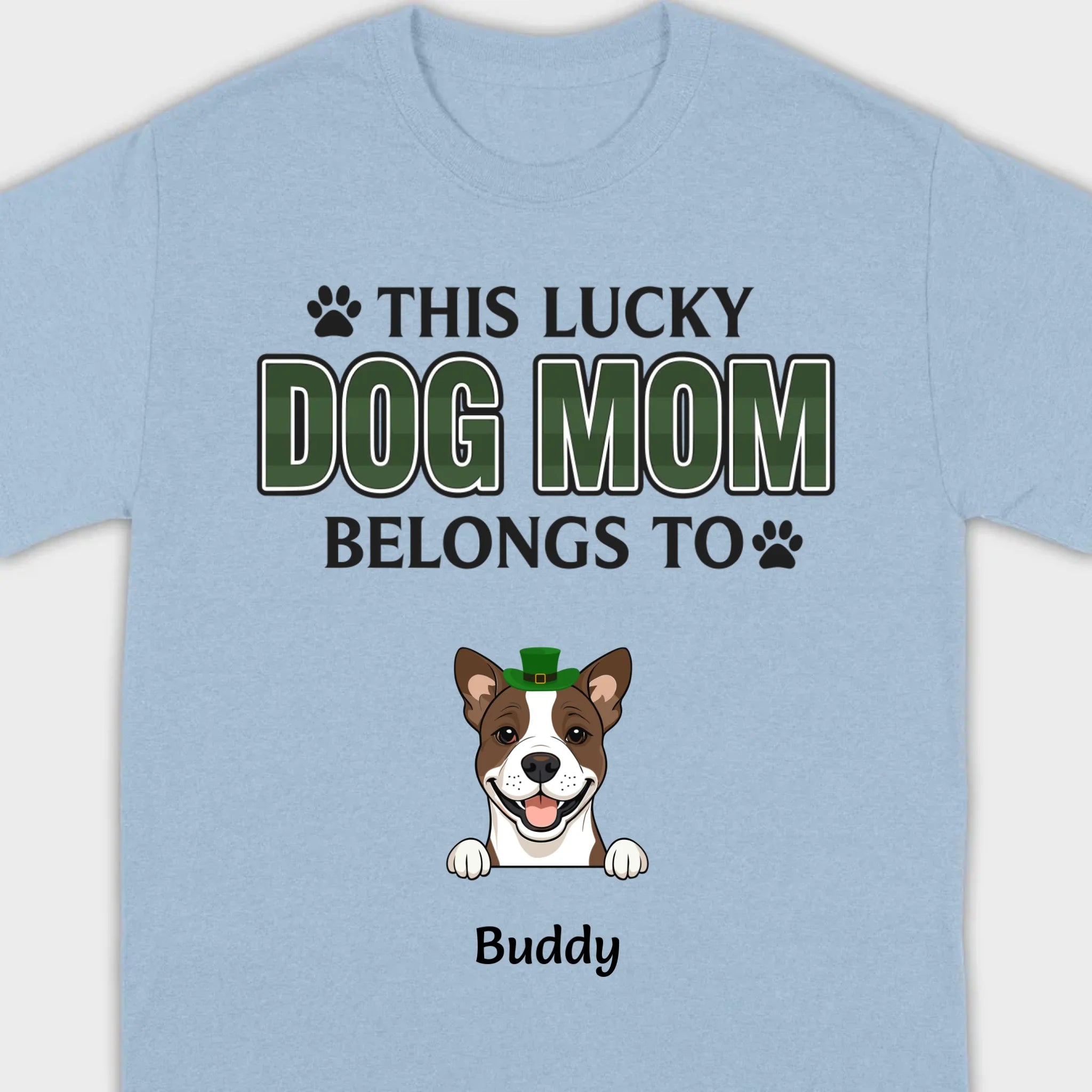 Personalized “This Lucky Dog Mom Belongs To” St. Patrick’s Shirt – Custom Dog Name - 89Prints