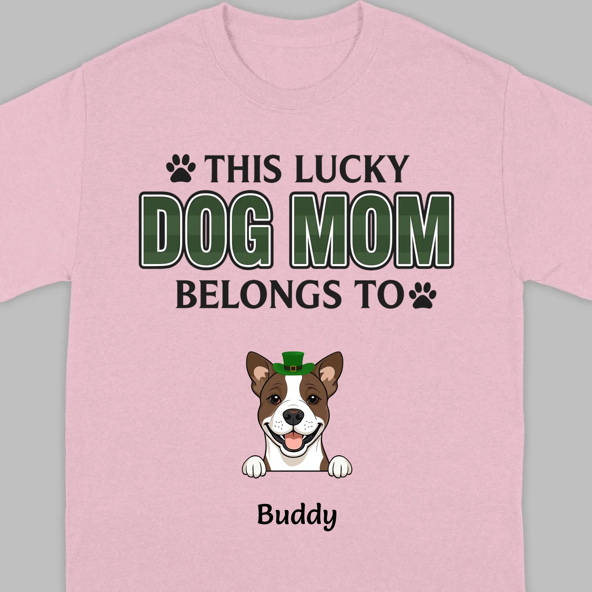 Personalized “This Lucky Dog Mom Belongs To” St. Patrick’s Shirt – Custom Dog Name - 89Prints