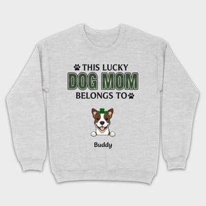 Personalized “This Lucky Dog Mom Belongs To” St. Patrick’s Shirt – Custom Dog Name - 89Prints