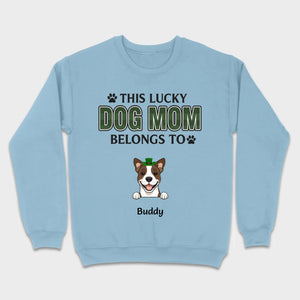 Personalized “This Lucky Dog Mom Belongs To” St. Patrick’s Shirt – Custom Dog Name - 89Prints