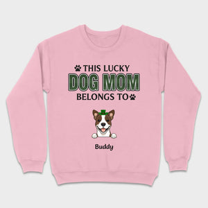 Personalized “This Lucky Dog Mom Belongs To” St. Patrick’s Shirt – Custom Dog Name - 89Prints