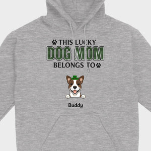 Personalized “This Lucky Dog Mom Belongs To” St. Patrick’s Shirt – Custom Dog Name - 89Prints
