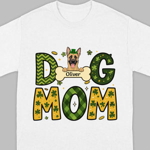 Cute Personalized “Dog Mom” Hoodie with Custom Dog & Name – St. Patrick’s Day Theme - 89Prints
