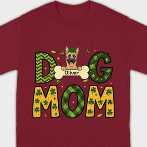 Cute Personalized “Dog Mom” Hoodie with Custom Dog & Name – St. Patrick’s Day Theme - 89Prints