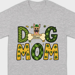Cute Personalized “Dog Mom” Hoodie with Custom Dog & Name – St. Patrick’s Day Theme - 89Prints