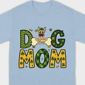 Cute Personalized “Dog Mom” Hoodie with Custom Dog & Name – St. Patrick’s Day Theme - 89Prints