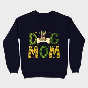 Cute Personalized “Dog Mom” Hoodie with Custom Dog & Name – St. Patrick’s Day Theme - 89Prints