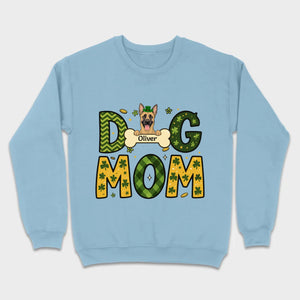 Cute Personalized “Dog Mom” Hoodie with Custom Dog & Name – St. Patrick’s Day Theme - 89Prints