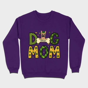 Cute Personalized “Dog Mom” Hoodie with Custom Dog & Name – St. Patrick’s Day Theme - 89Prints