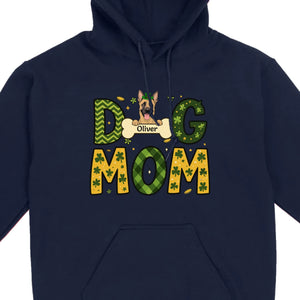 Cute Personalized “Dog Mom” Hoodie with Custom Dog & Name – St. Patrick’s Day Theme - 89Prints