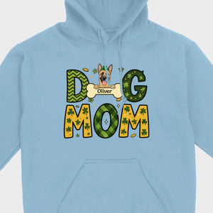 Cute Personalized “Dog Mom” Hoodie with Custom Dog & Name – St. Patrick’s Day Theme - 89Prints