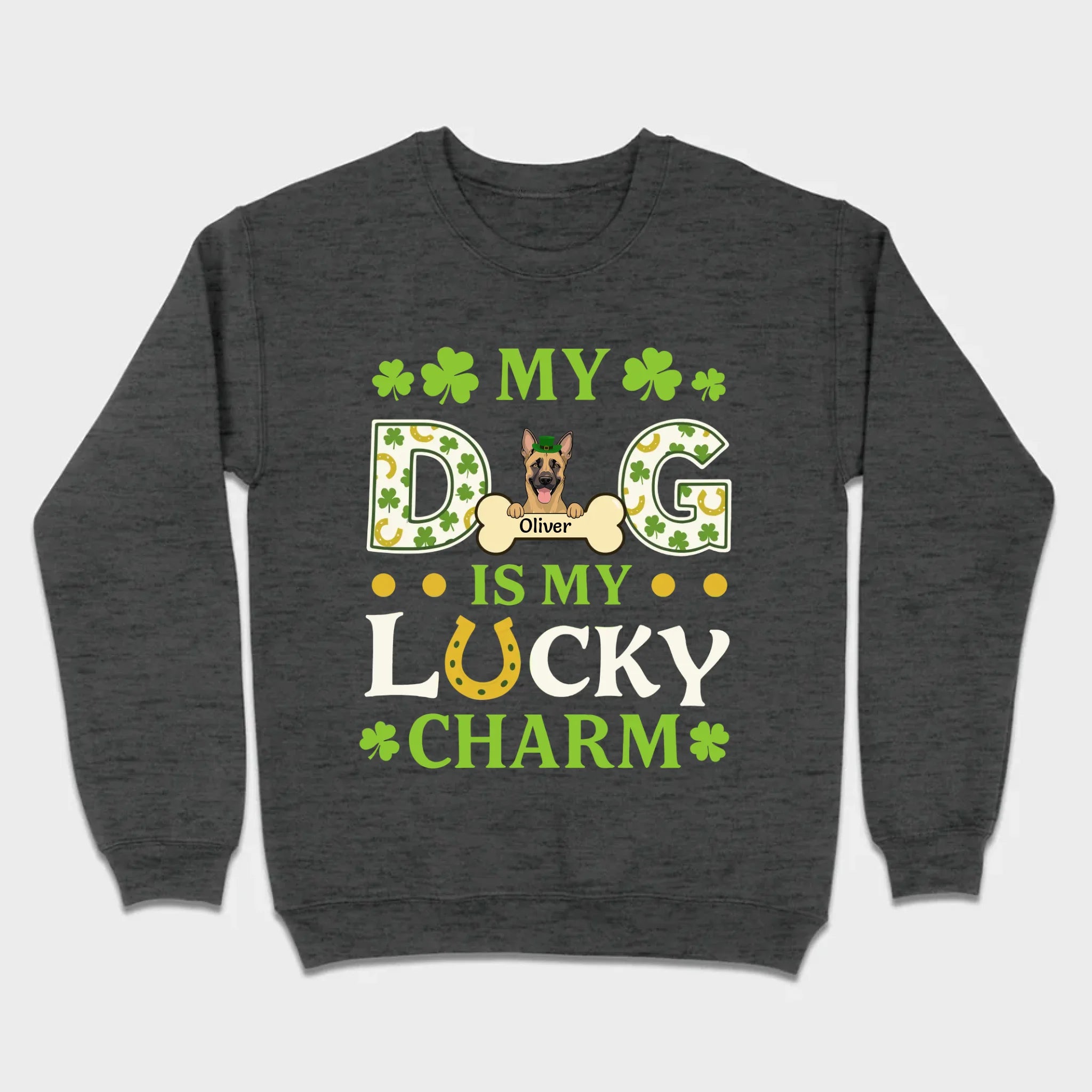 Cute “My Dog Is My Lucky Charm” Personalized St. Patrick’s Tee - 89Prints