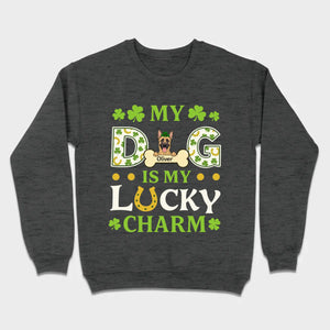 Cute “My Dog Is My Lucky Charm” Personalized St. Patrick’s Tee - 89Prints