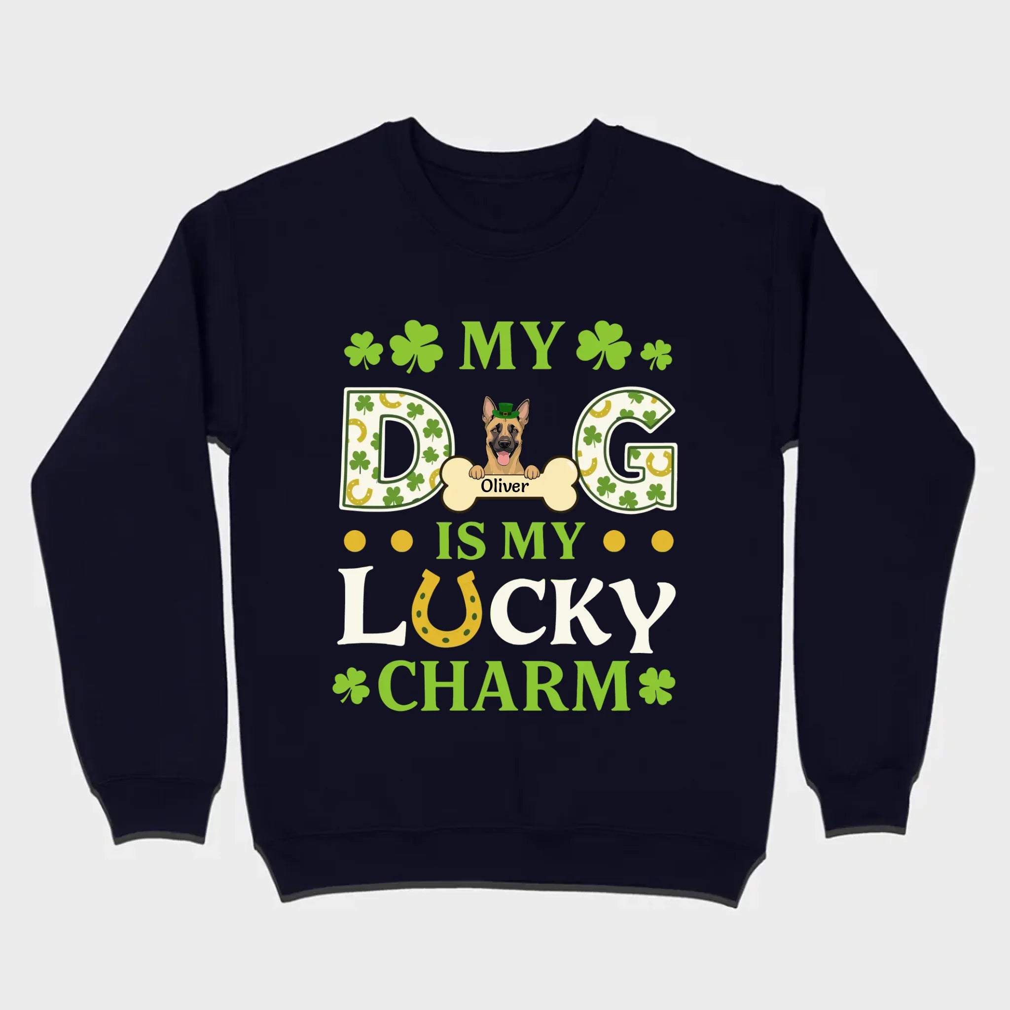 Cute “My Dog Is My Lucky Charm” Personalized St. Patrick’s Tee - 89Prints