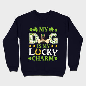 Cute “My Dog Is My Lucky Charm” Personalized St. Patrick’s Tee - 89Prints