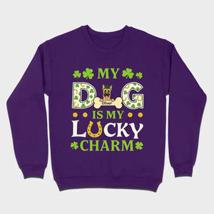 Cute “My Dog Is My Lucky Charm” Personalized St. Patrick’s Tee - 89Prints
