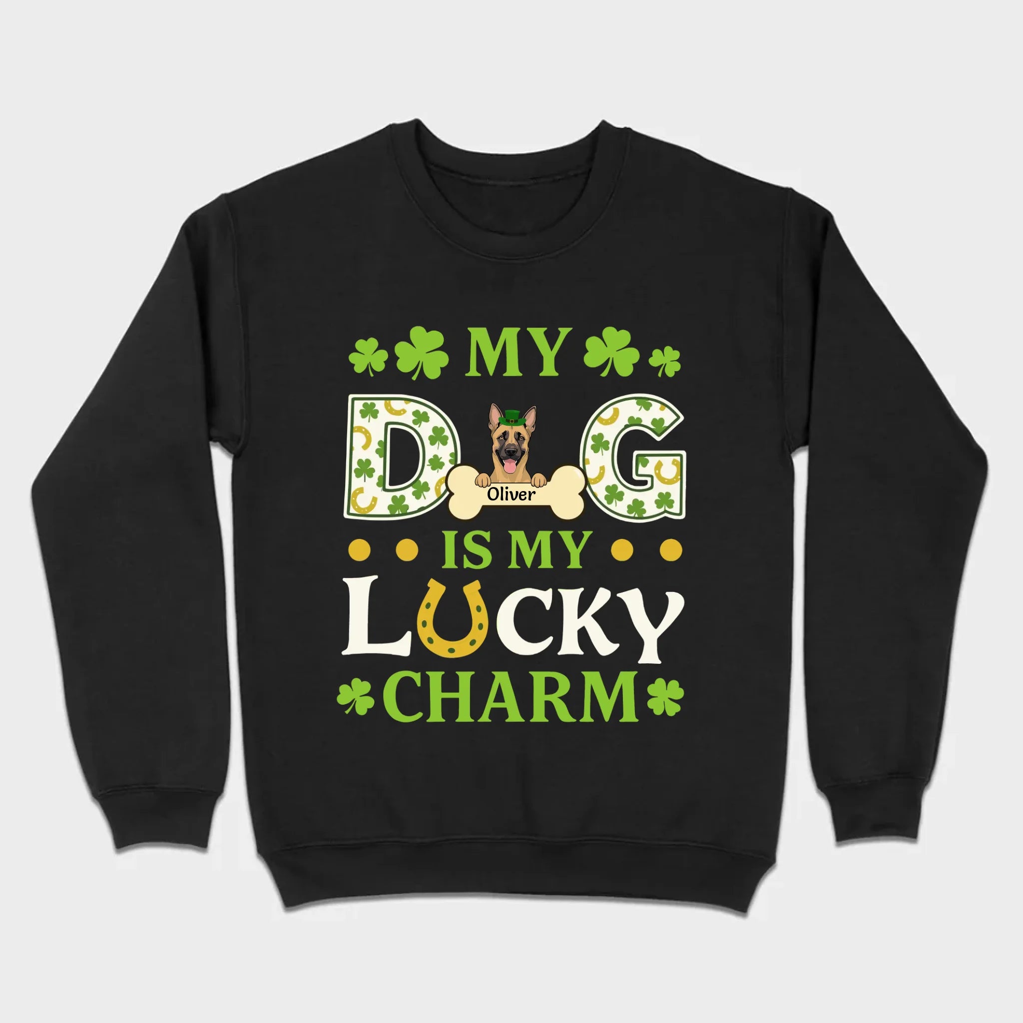 Cute “My Dog Is My Lucky Charm” Personalized St. Patrick’s Tee - 89Prints