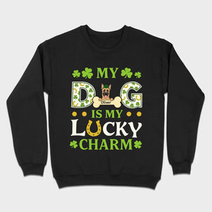 Cute “My Dog Is My Lucky Charm” Personalized St. Patrick’s Tee - 89Prints