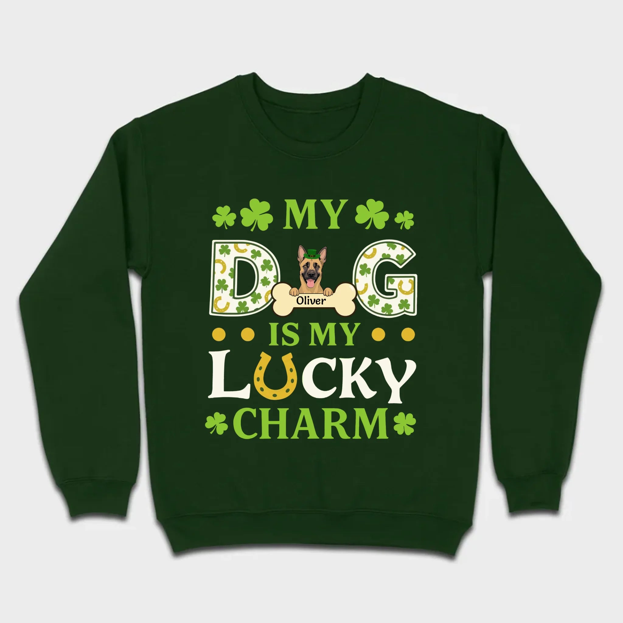 Cute “My Dog Is My Lucky Charm” Personalized St. Patrick’s Tee - 89Prints