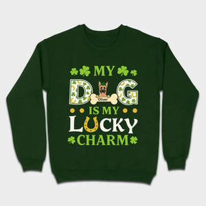 Cute “My Dog Is My Lucky Charm” Personalized St. Patrick’s Tee - 89Prints