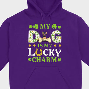 Cute “My Dog Is My Lucky Charm” Personalized St. Patrick’s Tee - 89Prints