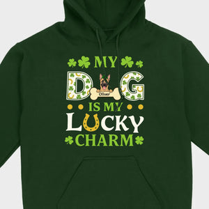 Cute “My Dog Is My Lucky Charm” Personalized St. Patrick’s Tee - 89Prints