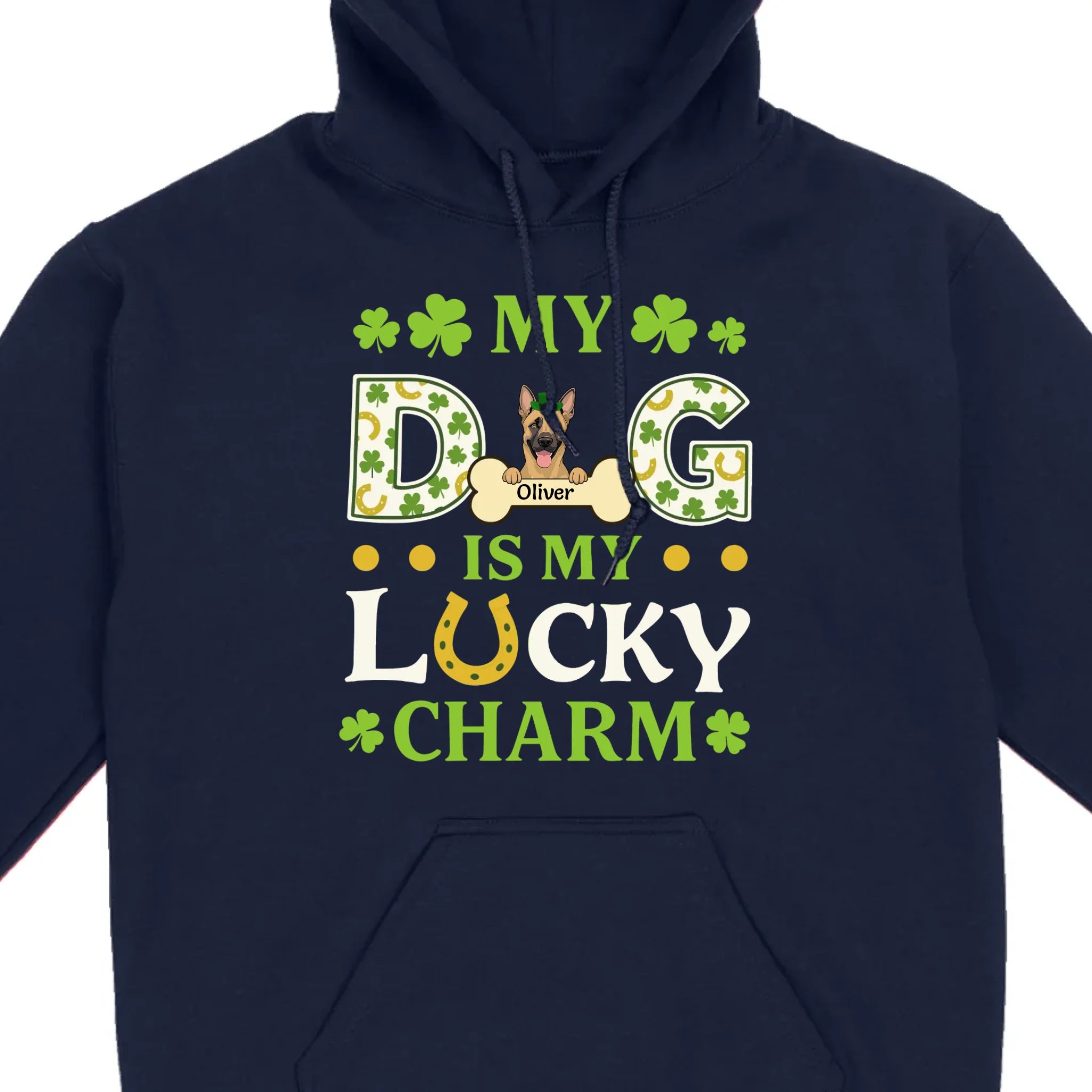 Cute “My Dog Is My Lucky Charm” Personalized St. Patrick’s Tee - 89Prints