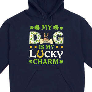 Cute “My Dog Is My Lucky Charm” Personalized St. Patrick’s Tee - 89Prints