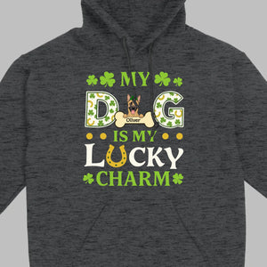 Cute “My Dog Is My Lucky Charm” Personalized St. Patrick’s Tee - 89Prints