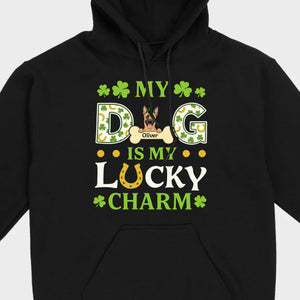 Cute “My Dog Is My Lucky Charm” Personalized St. Patrick’s Tee - 89Prints