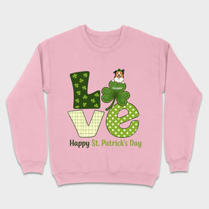 Personalized LOVE Shamrock Shirt with Custom Dog for St. Patrick’s Day - 89Prints